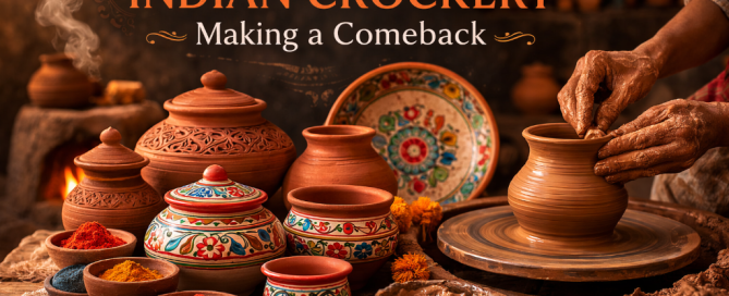 Handmade Indian crockery crafted by traditional artisans in India