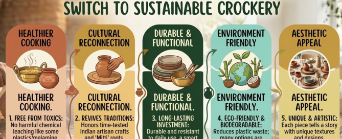 sustainable crockery Indian dining table