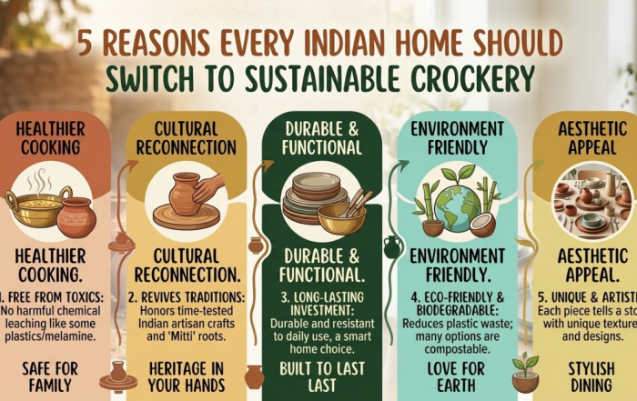 sustainable crockery Indian dining table